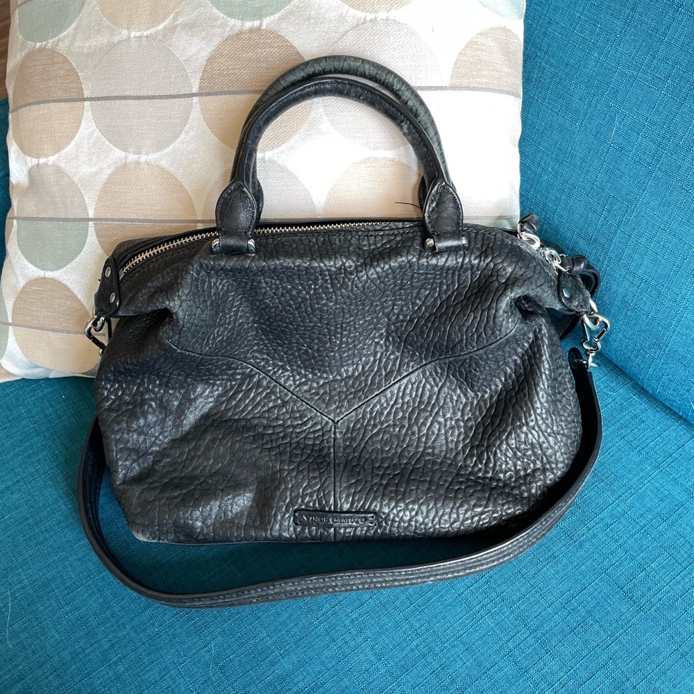 Vince Camuto Handbag -  Black Pebbled Leather